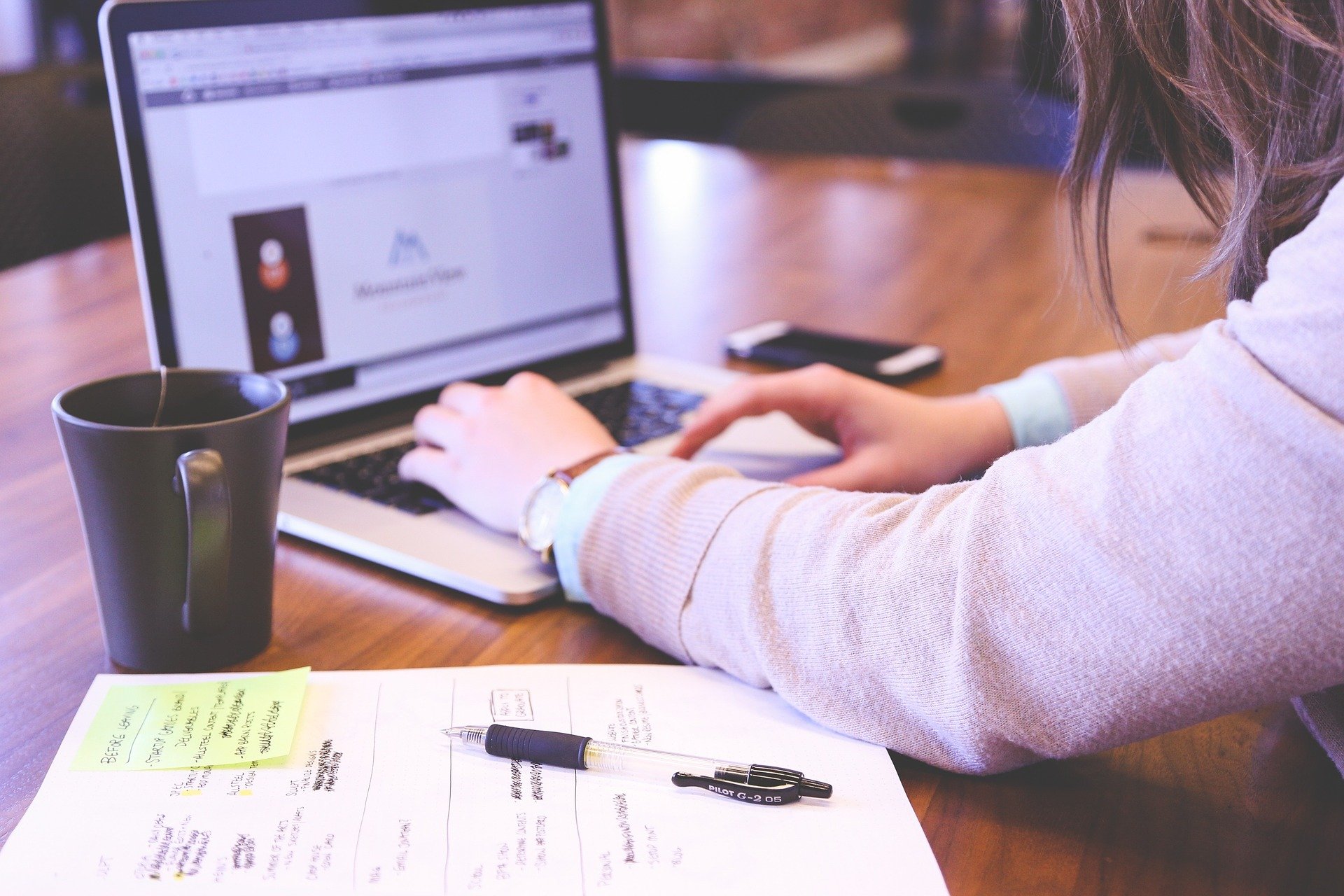 woman working on laptop