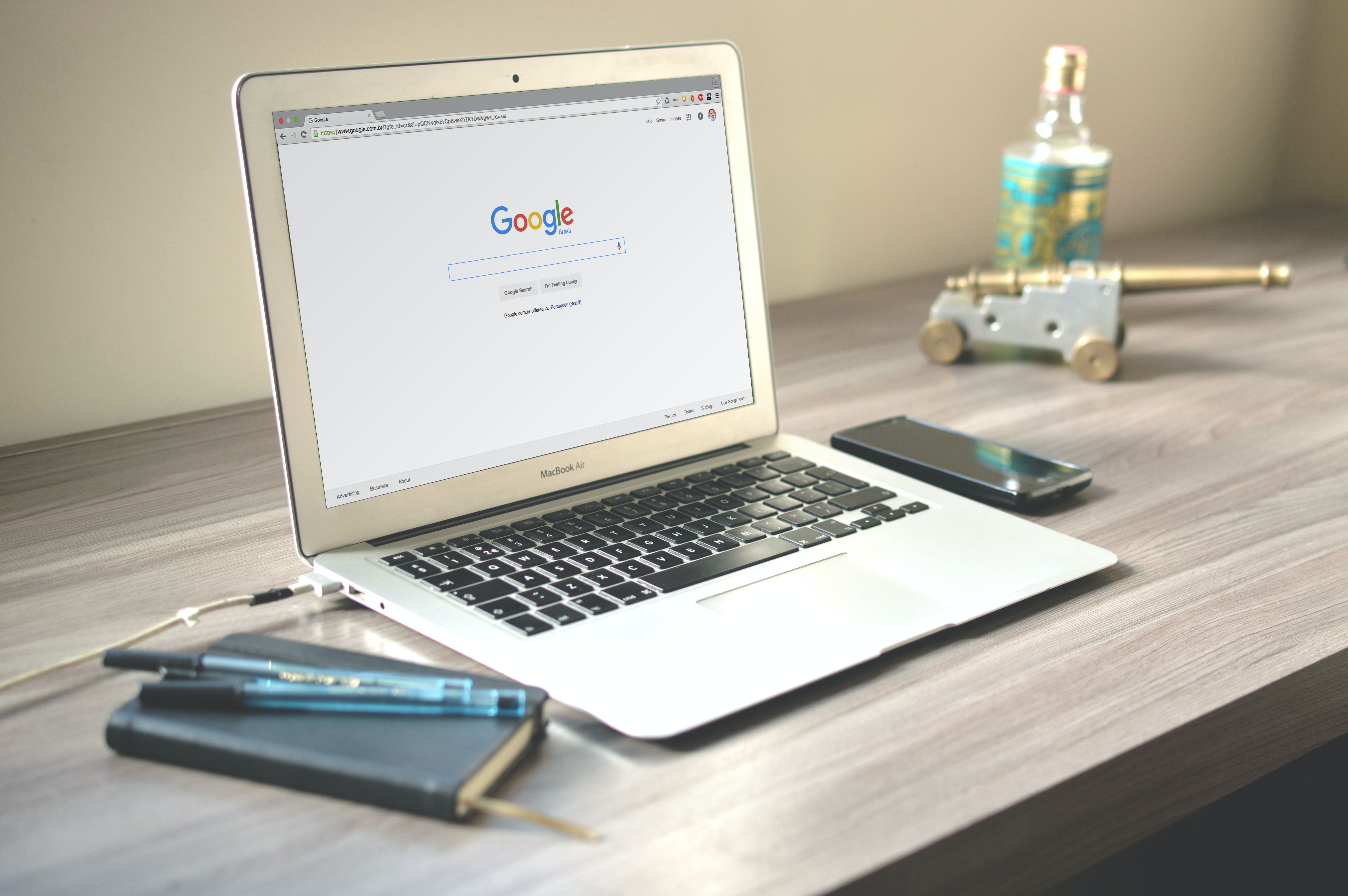 a laptop on a desk