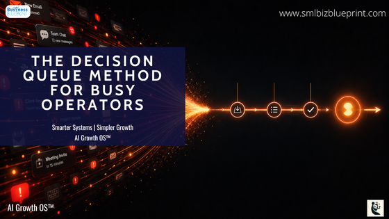 glowing notifications merging into a single structured decision flow line