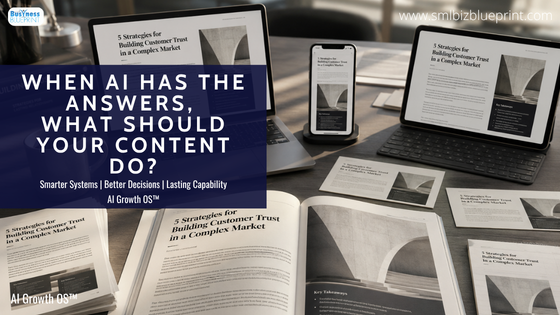 Editorial photograph of a business article on a desk surrounded by a laptop, phone, printed pages and reference materials displaying similar information.