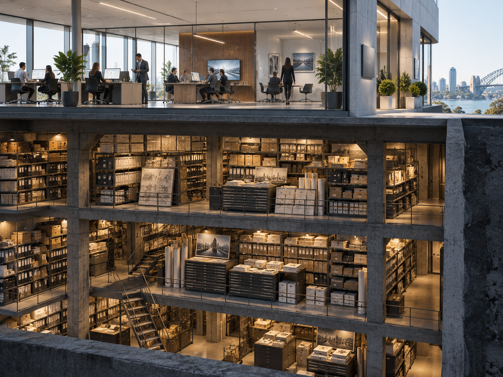 A mature business operates above a vast hidden archive containing years of project records, decisions, customer outcomes and accumulated operating knowledge.